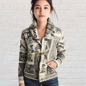 Ralph Lauren Hand Knit Cardigan with Rope Toggle Closure - Women's MEDIUM